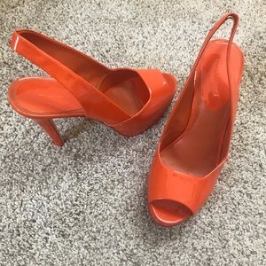 Orange high heel